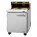 Turbo Air PST-28-N-L Pro Series 27 Left-Hinged Solid Door Sandwich/Salad Prep Table w/ 8-Pan Top - 7 Cu. Ft.