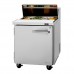 Turbo Air PST-28-N Pro Series 27 Right-Hinged Solid Door Sandwich/Salad Prep Table w/ 8-Pan Top - 7 Cu. Ft.