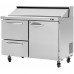 Turbo Air PST-48-D2R-N Pro Series 48 Right-Hinged Door & 2 Left Drawer Sandwich/Salad Prep Table w/ 12-Pan Top - 12 Cu. Ft.