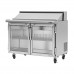 Turbo Air PST-48-G-N Pro Series 48 Two Glass Door Sandwich/Salad Prep Table with 12-Pan Top - 12 Cu. Ft.