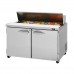 Turbo Air PST-48-N Pro Series 48 Two Solid Door Sandwich/Salad Prep Table with 12-Pan Top - 12 Cu. Ft.