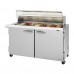 Turbo Air PST-60-24-N-CL Pro Series 60 Clear Lid Two Door Mega Top Prep Table w/ 24-Pan Top - 19 Cu. Ft.