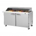 Turbo Air PST-60-24-N-SL Pro Series 60 Slide Back Lid Two Door Mega Top Prep Table w/ 24-Pan Top - 19 Cu. Ft.