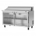 Turbo Air PST-60-G-N Pro Series 60 Two Glass Door Sandwich/Salad Prep Table with 16-Pan Top - 16 Cu. Ft.