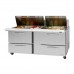 Turbo Air PST-72-30-D4-N-SL Pro Series 72 Slide Lid Four Drawer Mega Top Prep Table w/ 30-Pan Top - 23 Cu. Ft.