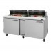 Turbo Air PST-72-N-AL Pro Series 72 Two All Left Hinge Solid Door Sandwich/Salad Prep Table with 18-Pan Top - 19 Cu. Ft.