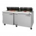 Turbo Air PST-72-N-AR Pro Series 72 Two All Right Hinge Solid Door Sandwich/Salad Prep Table with 18-Pan Top - 19 Cu. Ft.