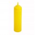 Winco PSW-12Y 12 oz. Yellow Wide Mouth Squeeze Bottle, 6/Pack