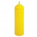 Winco PSW-16Y 16 oz. Yellow Wide Mouth Squeeze Bottle, 6/Pack