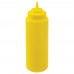 Winco PSW-32Y 32 oz. Yellow Wide Mouth Squeeze Bottle, 6/Pack