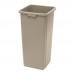 Winco PTCS-23BE 23 Gallon Beige Square Tall Trash Can