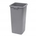 Winco PTCS-23G 23 Gallon Gray Square Tall Trash Can