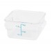 Winco PTSC-2 2 Qt. Polypropylene Square Food Storage Container