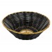 Winco PWBK-8R 8-1/4 Round Black/Gold Polypropylene Woven Basket