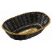 Winco PWBK-9V 7 x 9 Oval Black/Gold Polypropylene Woven Basket