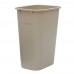 Winco PWR-41BE 41 Qt. Beige Plastic Rectangular Trash Can