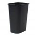 Winco PWR-41K 41 Qt.Black Plastic Rectangular Trash Can