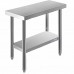 WowPrep PWTG-1424 14D x 24L Stainless Steel Worktable with Undershelf