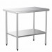 WowPrep PWTG-1836 18D x 36L Stainless Steel Worktable with Undershelf