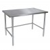 WowPrep PWTG-2448-OB 24D x 48L Stainless Steel Worktable with Open Base