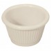 Winco RFM-1B 1-1/2 oz. Fluted Bone White Melamine Ramekin