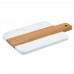 Winco SBMW-117 9 x 7 Marble and Wood Serving Board with 2-1/2 Handle