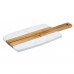 Winco SBMW-157 10-3/4 x 7-1/4 Marble and Wood Serving Board with 4-3/8 Handle