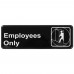 Winco SGN-305 Employees Only Information Sign, 3 x 9