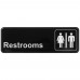 Winco SGN-313 Restrooms Information Sign, 3 x 9