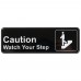 Winco SGN-326 Caution Watch Your Step Information Sign, 3 x 9