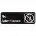 Winco SGN-331 No Admittance Information Sign, 3 x 9