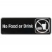 Winco SGN-333 No Food and Drink Information Sign, 3 x 9