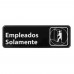 Winco SGN-361 Employees Only Spanish Information Sign, 3 x 9