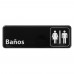 Winco SGN-362 Restrooms Spanish Information Sign, 3 x 9