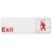 Winco SGN-381W Exit Information Sign, White 3 x 9