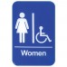 Winco SGN-651B Women/Accessible Information Sign, Blue 6 x 9