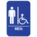 Winco SGN-652B Men/Accessible Information Sign, Blue 6 x 9