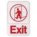 Winco SGN-681W Exit Information Sign, White 6 x 9