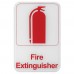 Winco SGN-682W Fire Extinguisher Information Sign, White 6 x 9