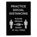 Winco SGN-806 Practice Social Distancing Stanchion Sign