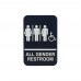 Winco SGNB-608 All Gender/Accessible Braille Information Sign, 6 x 9