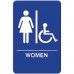 Winco SGNB-651B Women/Accessible Braille Information Sign, Blue 6 x 9