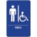 Winco SGNB-652B Men Handicap Wall Sign with Braille, 6 x 9