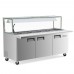 Wowcooler SMB72-LT 72 Refrigerated Salad Bar with Cutting Board and Lighted Sneeze Guard