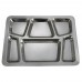 Winco SMT-2 15-1/2 x 11-1/2 Stainless Steel 6 Compartment Mess Tray