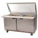 Beverage-Air SPE36HC-15M-STL Elite Series 36 2 Door Mega Top Glass Lid Refrigerated Sandwich Prep Table