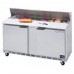 Beverage-Air SPE60HC-16C Elite Series 60 2 Door Cutting Top Refrigerated Sandwich Prep Table with 17 Deep Cutting Board