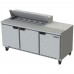 Beverage-Air SPE72HC-12 Elite Series 72 3 Door Refrigerated Sandwich Prep Table