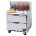 Beverage-Air SPED36HC-10C-2 36 2 Drawer Cutting Top Refrigerated Sandwich Prep Table with 17 Wide Cutting Board