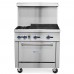 Standard Range SR-R36-24CB-NG 36 Natural Gas Commercial Range with Char-Broiler Top, 2 Burners, 1 Oven - 163,000 BTU